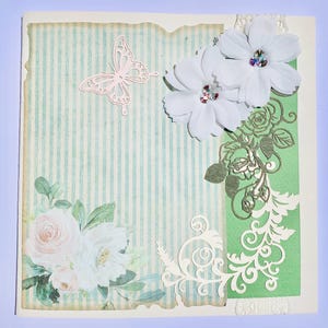 Carte de vœux artisanale, carte postale, carte de remerciements, carte de fête, carte fleurs séchées,  carte anniversaire,   scrapbooking