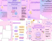 Manifestation Bundle | Vision Board Kit + 369 Method Journal | Law of Attraction Planner, Goal Setting, Digital Self Growth Kit