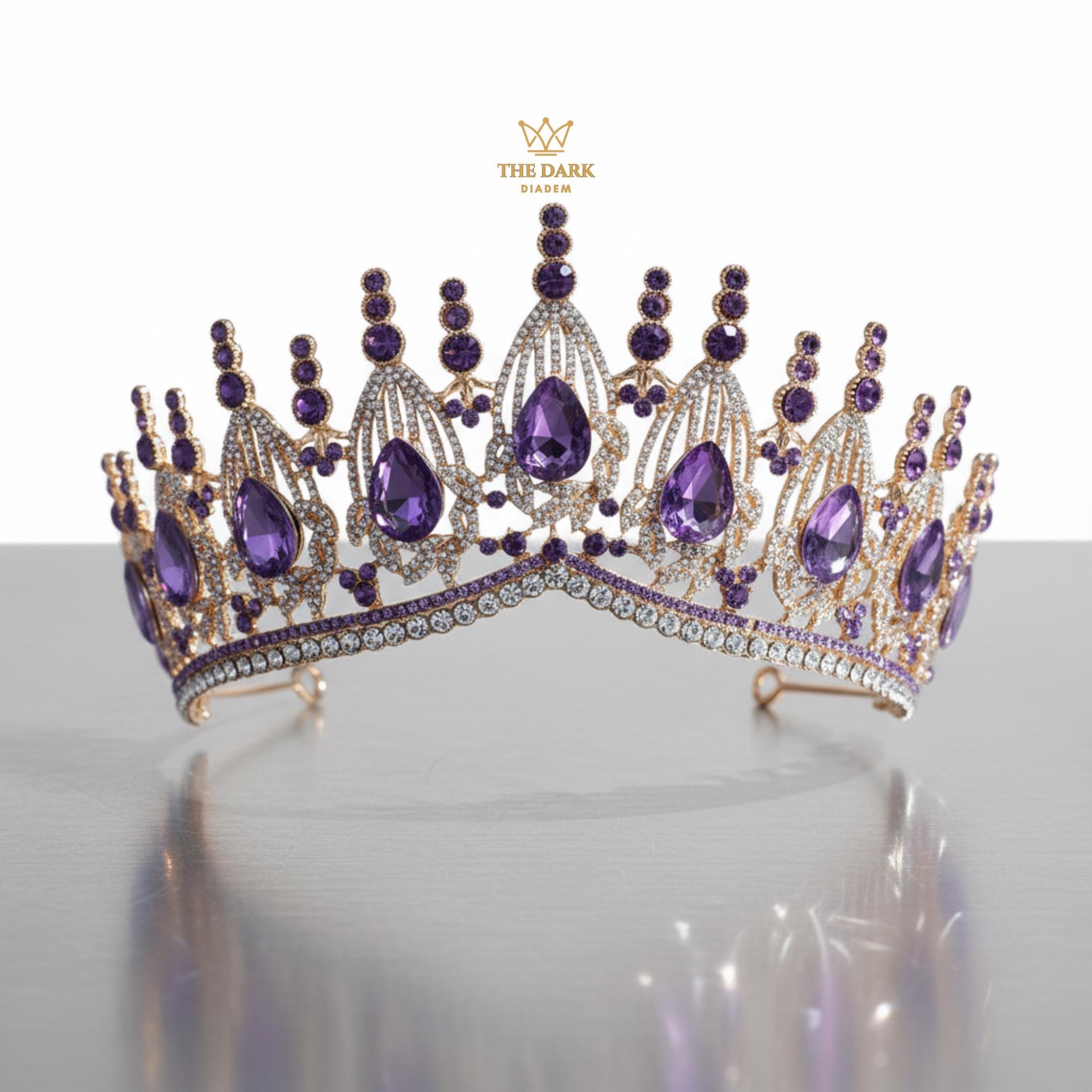 Baroque purple black tiara crown queen crystal bride wedding dress anniv… Amazon.com: Vintage Baroque Queen Crowns, Purple Gothic  main image 4
