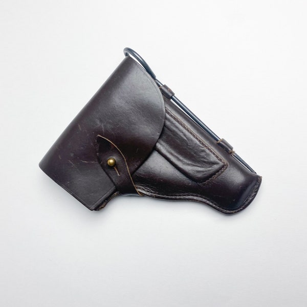 Vintage lederen holster, pistoolhouder voor PM Makarov pistool, uit de Sovjet-Unie, USSR.