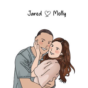 aangepast schattig portret, gepersonaliseerd cadeau, cartoonportret, cartoonportret, uniek portret, webtoon-cartoon
