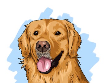 Personligt anpassat husdjursporträtt från foto - Digital hund-/kattkonst