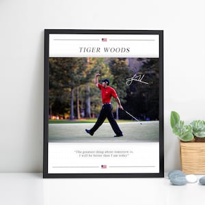 Póster de golf de Tiger Woods: obra de arte de la PGA de estilo vintage / Descarga digital (relación 4x5) / Arte mural de leyenda del golf, impresión deportiva