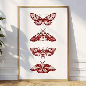 Minimalist Butterfly Wall Art-Vintage Butterfly Art Print-Elegant Wall Decor-Large Bedroom Art-Office Poster Nature-Inspired Gift for Lovers