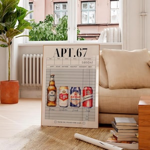 Custom Roommate Drink Print, Personalized Roommates as Drinks Wall Art, Trendy College Apartment Dorm Art, Bar Cart Decor, Cocktail Poster