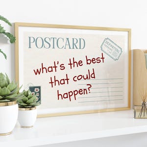Motivational Quote Print, Trendy Horizontal Wall Art, Bar Cart Decor, Vintage Postcard Poster, Trendy Horizontal Wall Art, Digital Download