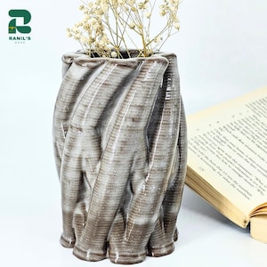 Modern 3D Printed Ceramic-Style Vase | Unique Textured Home Decor | 6 Inch Decorative Vase | Minimalist Boho Centerpiece | Gifts for Her