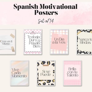Spanish Motivational Posters | Printable Wall Art | Pastel Inspirational Decor for Classroom, Office & Home