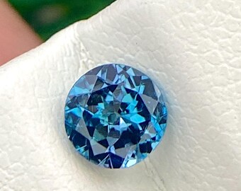 Rare Unheated Tanzanite Gemstone: 0.57 ct Round Faceted, 5mm #GLF341
