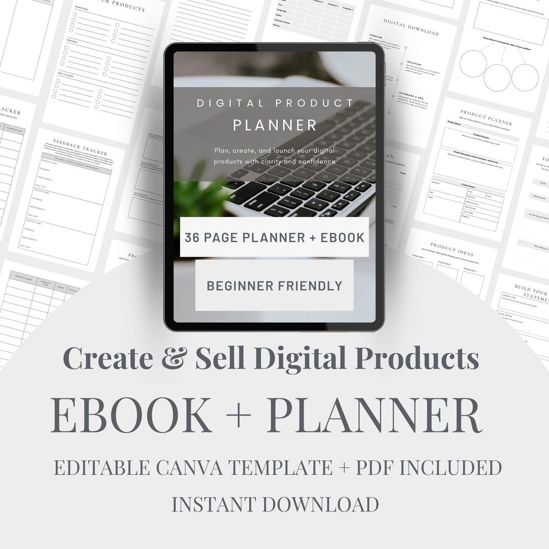 Digital Product Planner Canva Template, Beginner Guide Ebook (digital ...
