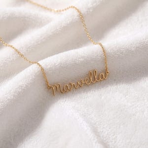 Name Necklace in 925 Sterling Silver, Cursive Pendant with Plated Finish Options