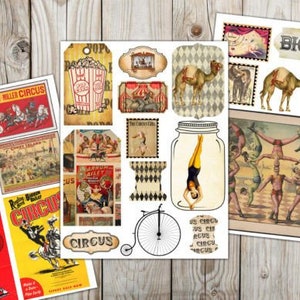 Vintage Circus Ephemera Kit Graphic | Digital Download | Scrapbooking ...