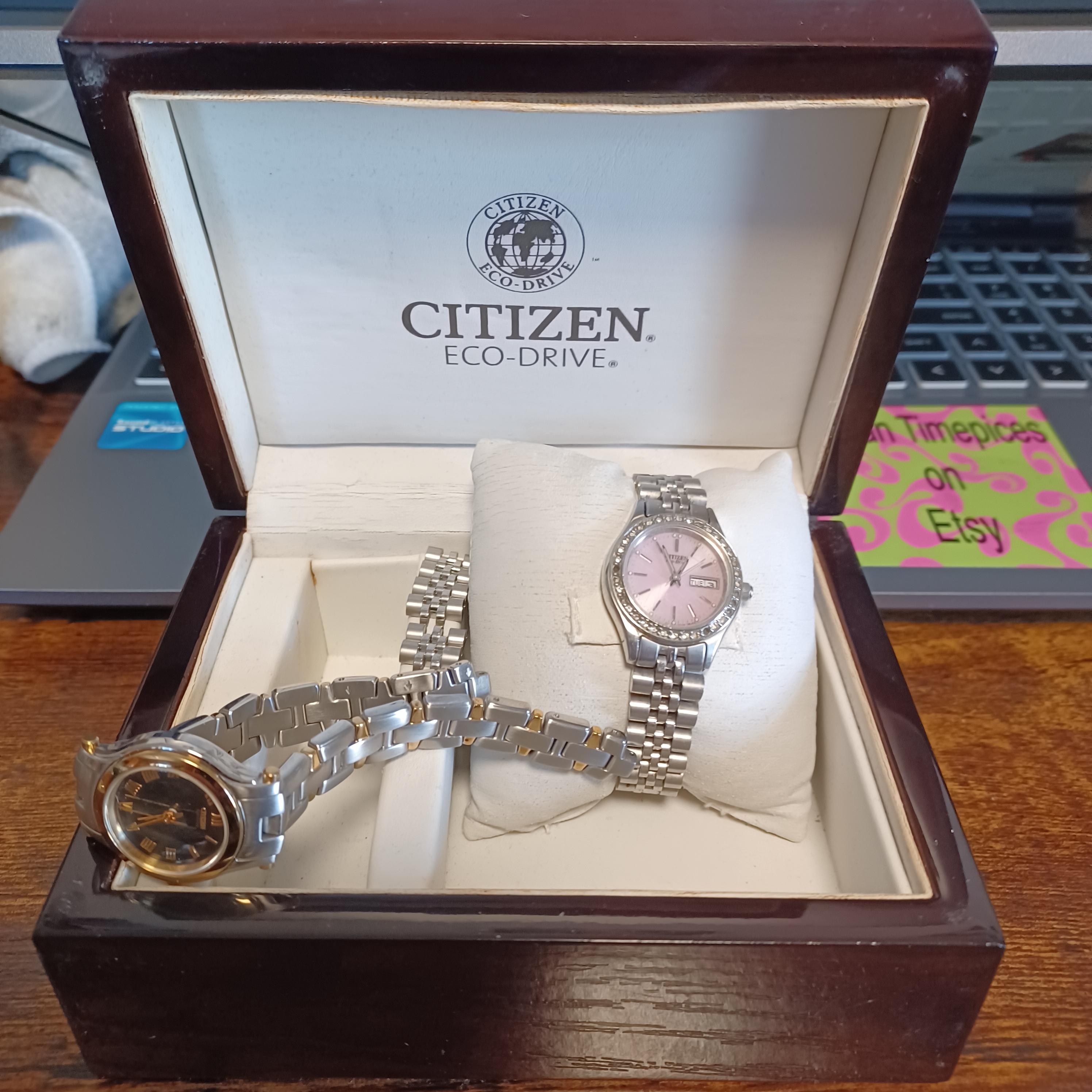 Vintage Citizens Eco-Drive E010-H29859 Natural Diamond Accent Bezel Watch. Citizen Eco-Drive Women main image 4