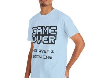 Game Over Married Squad T-Shirt, Lustiges Hochzeitsgeschenk, Gamer Shirt, Unisex Baumwoll T-Shirt, Hochzeitsfeier Kleidung