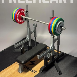 Mini Adjustable Barbell Model | Desktop Gym Bench Press Rack | Creative Weightlifting Ornament | Fitness Lover Gift