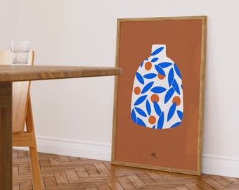 the orange vase - art print