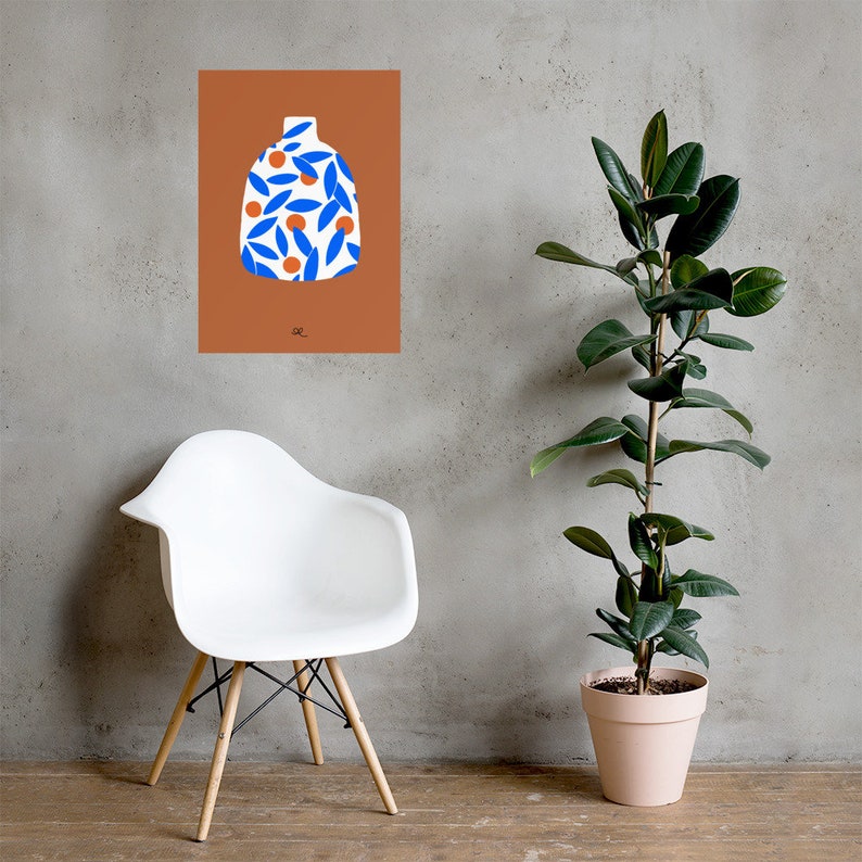 the orange vase - art print