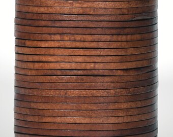 Flat Genuine Brown Leather Cord String Full Grain Cord Lace Cowhide Strips for Jewelry Making DIY Craft Projects Belts Keychains