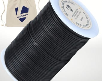 Round Leather Cord for Jewelry Making, Crafting, Necklaces, Bracelets, Braiding, Wraps