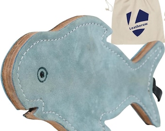Leather Dog Toys for Small Puppy Dogs 100% Genuine Leather No Harmful fillings ( Shark ) Pack of 2