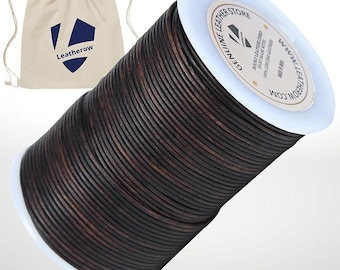 Round Leather Cord for Jewelry Making, Crafting, Necklaces, Bracelets, Braiding, Wraps