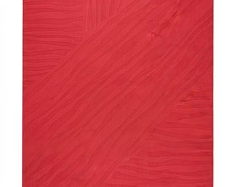 Red Wool Textured Rug | Embossed Modern Carpet | Hand-Tufted Wool Area Rug | Minimalist Luxury Floor Carpet | Custom Size Red Rug