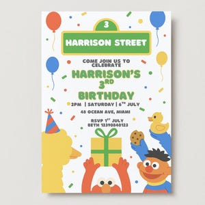 Street Monsters Birthday Invite, Birthday Party Invitation, Printable Invitation, Kids Boy Birthday Party Invite, Canva Editable