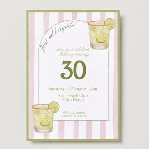 Editable Margarita Birthday Invitation, Margaritas for the Señorita, Pink, Girls Night, Fiesta, Printable or Digital Invite, 21 birthday