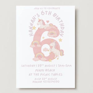 RAINBOW UNICORN Birthday Invitation Editable Unicorn Invitations Instant Download Magical Unicorn Party Unicorn face invite Pink Purple