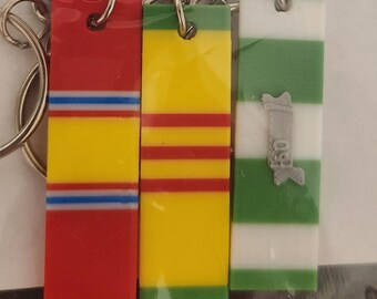 US Military Achievement Ribbon Keychain – Custom Veteran Gift – Patriotic Keyring