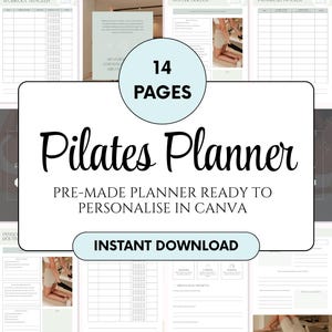 Pilates Planner Templates Printable Pilates Workout Tracker Pilates Journal Fitness Coach Planner Pilates Class Planner Pilates Instructor