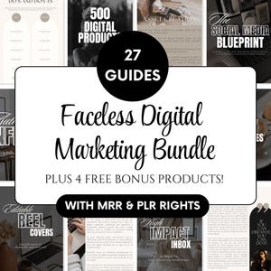 Faceless Digital Marketing Bundle, Resell Rights, Done For You Products, Passive Income, Aesthetic Digital Marketing, MRR Templates