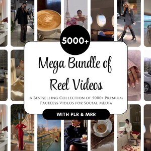 5000+ Faceless Aesthetic Videos Instagram Reels, Minimalist Faceless Digital Marketing Videos, Master Resell Rights, MRR/PLR, Stock Videos