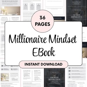 Millionaire Mindset Ebook Template Printable Wealth Mindset Guide Financial Freedom Workbook Abundance Mindset Journal Millionaire Habits