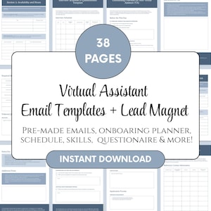 Virtual Assistant Starter Pack, Virtual Assistant Branding, Virtual Assistant Templates, Virtual Assistant Proposal, Website, Welcome Pack