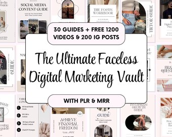 Faceless Marketing Guides Bundle: MRR & PLR Canva Templates
