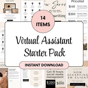 Virtual Assistant Starter Pack, Virtual Assistant Branding, Virtual Assistant Templates, Virtual Assistant Proposal, Website, Welcome Pack