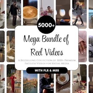 5000+ Faceless Aesthetic Videos Instagram Reels, Minimalist Faceless Digital Marketing Videos, Master Resell Rights, MRR/PLR, Stock Videos
