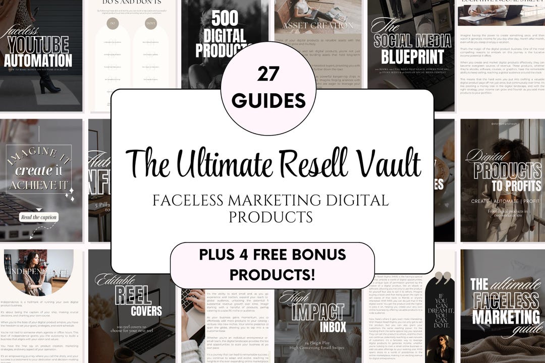 MRR Digital Marketing Vault: 27 Guides &amp; Templates, Resell Rights, Canva Guide - Etsy Australia