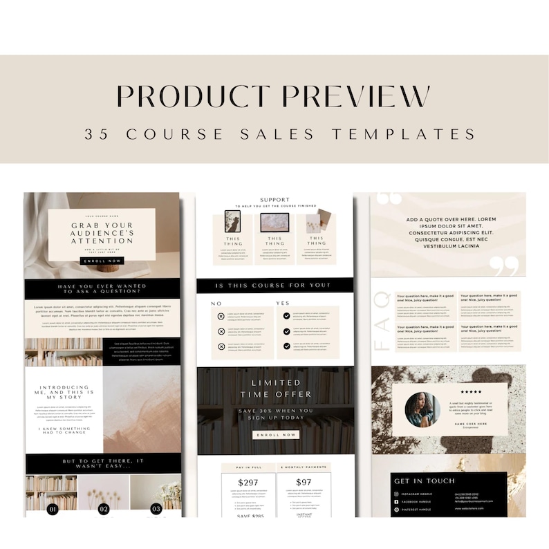 Course Canva Template Bundle: 650+ Sales, Workbook, & Slide Deck (PDF ...