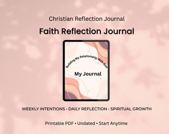 Christian Reflection Journal Printable | Guided Faith Journal for Spiritual Growth | Evening Reflection, Gratitude & Prayer Journal