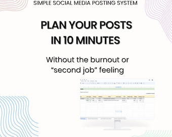 Simple Social Media Posting System | Content Planner for Creators | Google Sheets Content Calendar | Quick Start Guide | Low Energy Posting