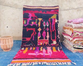 Amazing Beni Ourain Rug, Berber Purple Rug, Home Decor Rug, Handmade Rug, Moroccan Berber Carpet, Hand Tufted Rug, High-Quality Thick Rug.