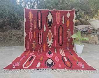 Handgjord marockansk matta, fantastisk matta, autentisk marockansk matta, boho handvävd marockansk ullmatta, boho dekormatta, färgglad berberullmatta