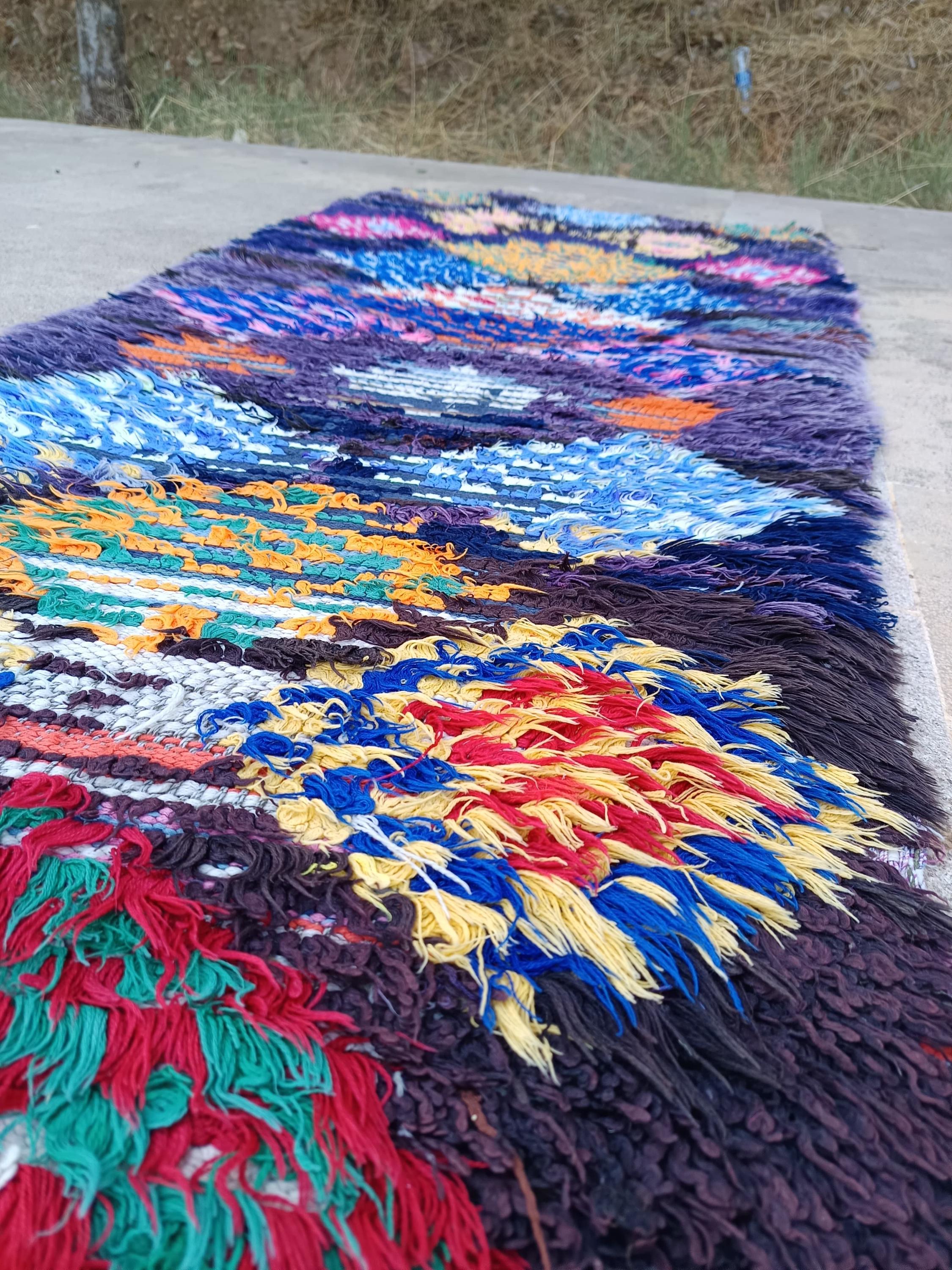 【新品／モロッコ直輸入】ハンベルラグ 手織りウール ヴィンテージ ブジャード ベルベルラグ: 手織りモロッコウールラグ