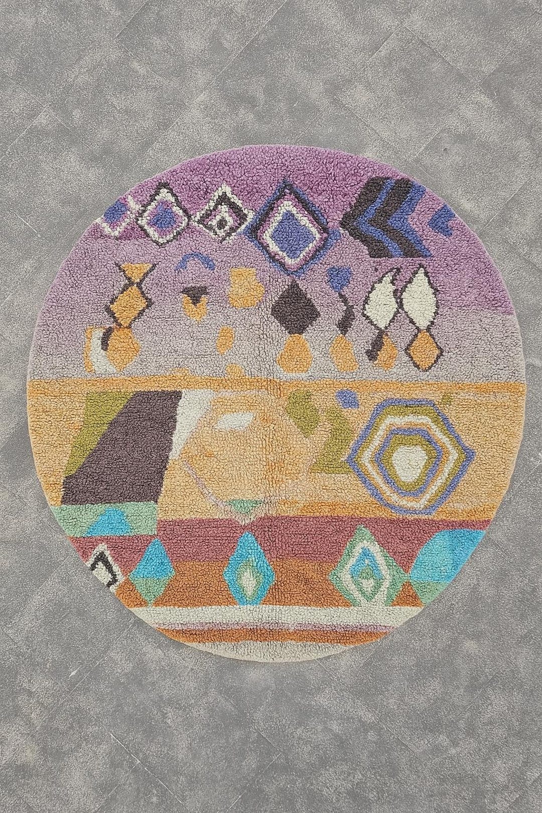 Morocco Round Rug Pattern AREA ROUND Moroccan RUGS Living Room -round Wool Rugs -berber Round ...