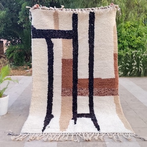Custom Boujad Rug: Authentic Moroccan Wool Carpet, Bohemian Decor