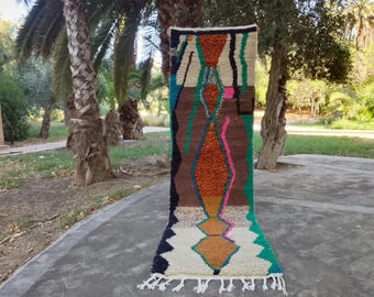 Rustic Hallway Runner Rug, Soft Wool Rug, Winter Warm Rug, Entryway Moroccan Rug, Custom Beni Ourain Style Rug,Authentic Handmade Runner Rug