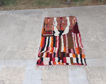 Brown Chic Moroccan Rug, Custom Bedroom Rug, Handwoven Moroccan Rug,Authentic Berber Carpet, Abstract Rug, Beni Ourain Rug, Elegant Area Rug