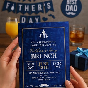 Fathers Day Printable & Editable Invitation